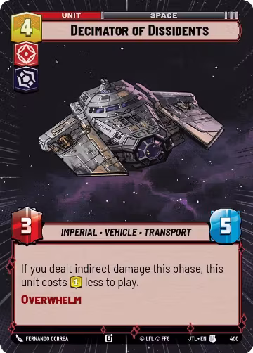 Decimator of Dissidents (Hyperspace) (400), Jump to Lightspeed — Star Wars card price