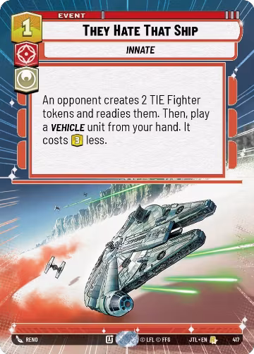 They Hate That Ship (Hyperspace) (417), Jump to Lightspeed — Star Wars card price