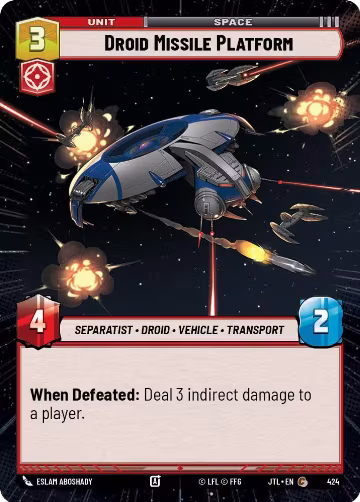 Droid Missile Platform (Hyperspace) (424), Jump to Lightspeed — Star Wars card price