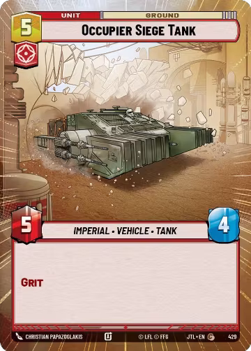 Occupier Siege Tank (Hyperspace) (429), Jump to Lightspeed — Star Wars card price