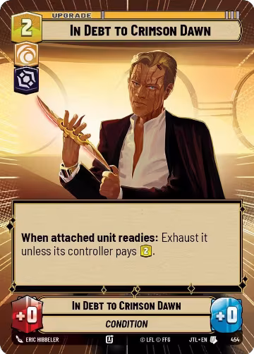 In Debt to Crimson Dawn (Hyperspace) (454), Jump to Lightspeed — Star Wars card price