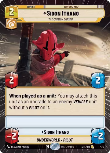 Sidon Ithano - The Crimson Corsair (Hyperspace) (475), Jump to Lightspeed — Star Wars card price
