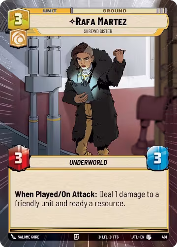 Rafa Martez - Shrewd Sister (Hyperspace) (481), Jump to Lightspeed — Star Wars card price