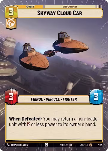 Skyway Cloud Car (Hyperspace) (482), Jump to Lightspeed — Star Wars card price
