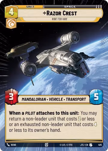 Razor Crest - Ride For Hire (Hyperspace) (485), Jump to Lightspeed — Star Wars card price