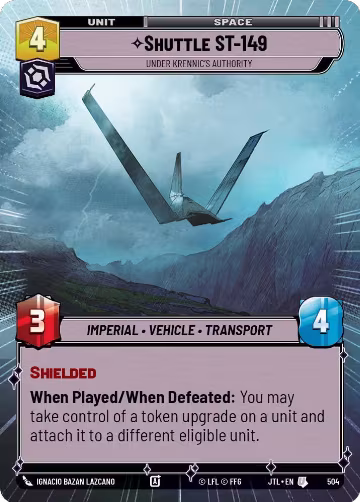 Shuttle ST-149 - Under Krennic's Authority (Hyperspace) (504), Jump to Lightspeed — Star Wars card price