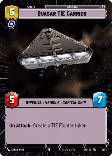 Quasar TIE Carrier (Hyperspace) (505), Jump to Lightspeed — Star Wars card price