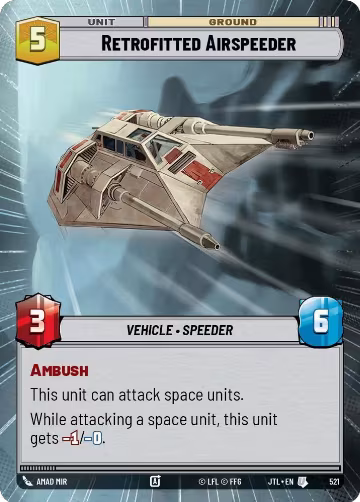 Retrofitted Airspeeder (Hyperspace) (521), Jump to Lightspeed — Star Wars card price