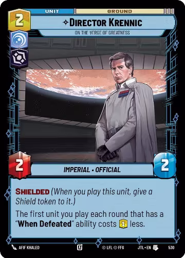 Director Krennic - On the Verge of Greatness (Foil) (530), Jump to Lightspeed — Star Wars card price