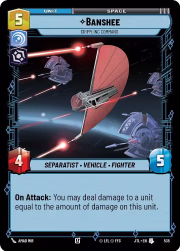 Banshee - Crippling Command (Foil) (535), Jump to Lightspeed — Star Wars card price
