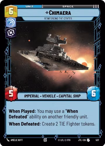 Chimaera - Reinforcing the Center (Foil) (537), Jump to Lightspeed — Star Wars card price