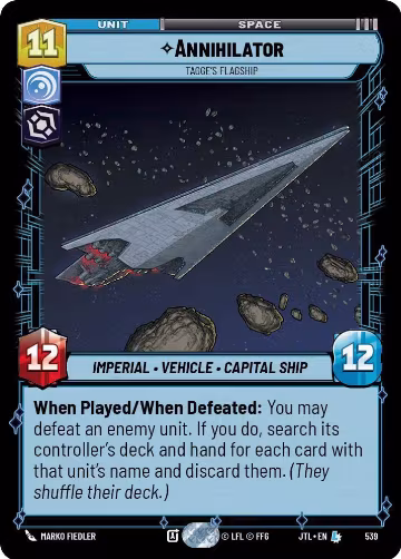 Annihilator - Tagge's Flagship (Foil) (539), Jump to Lightspeed — Star Wars card price