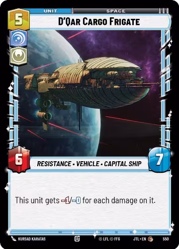 D'Qar Cargo Frigate (Foil) (550), Jump to Lightspeed — Star Wars card price