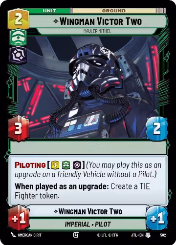 Wingman Victor Two - Mauler Mithel (Foil) (582), Jump to Lightspeed — Star Wars card price
