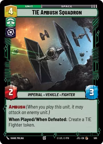 TIE Ambush Squadron (Foil) (585), Jump to Lightspeed — Star Wars card price