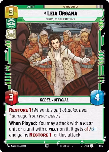 Leia Organa - Pilots, To Your Stations (Foil) (595), Jump to Lightspeed — Star Wars card price