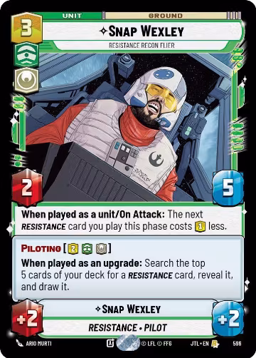 Snap Wexley - Resistance Recon Flier (Foil) (596), Jump to Lightspeed — Star Wars card price
