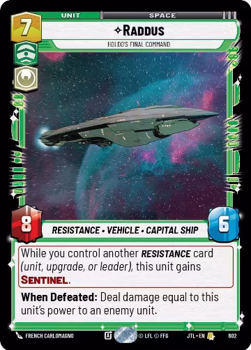 Raddus - Holdo's Final Command (Foil) (602), Jump to Lightspeed — Star Wars card price