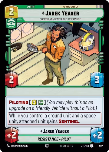Jarek Yeager - Coordinating With The Resistance (Foil) (607), Jump to Lightspeed — Star Wars card price