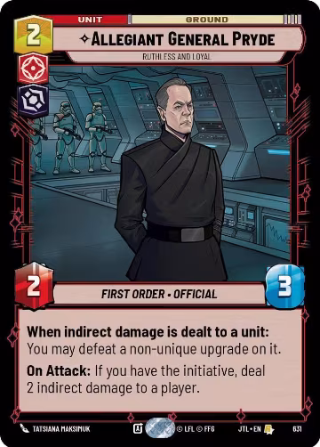 Allegiant General Pryde - Ruthless and Loyal (Foil) (631), Jump to Lightspeed — Star Wars card price