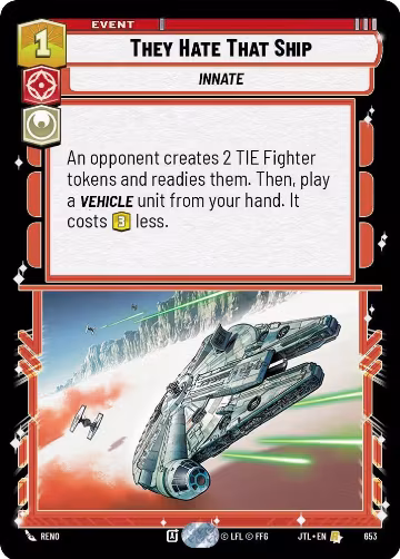 They Hate That Ship (Foil) (653), Jump to Lightspeed — Star Wars card price