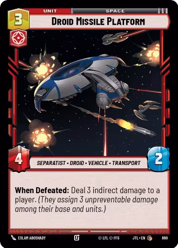 Droid Missile Platform (Foil) (660), Jump to Lightspeed — Star Wars card price