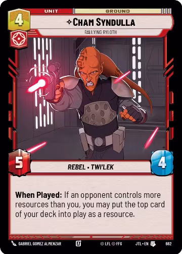 Cham Syndulla - Rallying Ryloth (Foil) (662), Jump to Lightspeed — Star Wars card price