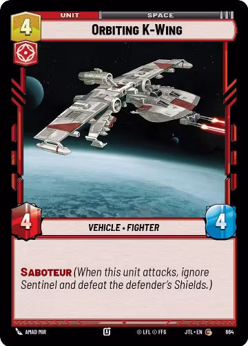 Orbiting K-Wing (Foil) (664), Jump to Lightspeed — Star Wars card price