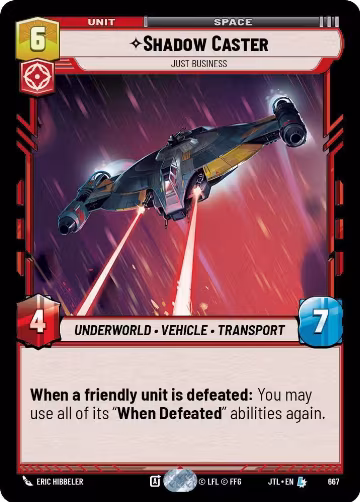 Shadow Caster - Just Business (Foil) (667), Jump to Lightspeed — Star Wars card price
