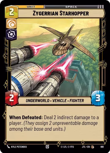 Zygerrian Starhopper (Foil) (681), Jump to Lightspeed — Star Wars card price
