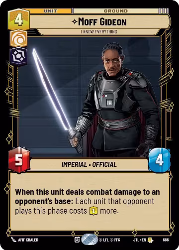 Moff Gideon - I Know Everything (Foil) (686), Jump to Lightspeed — Star Wars card price