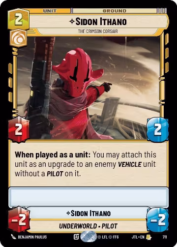 Sidon Ithano - The Crimson Corsair (Foil) (711), Jump to Lightspeed — Star Wars card price