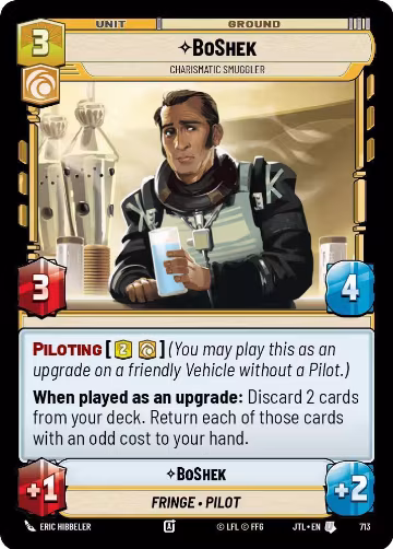 BoShek - Charismatic Smuggler (Foil) (713), Jump to Lightspeed — Star Wars card price