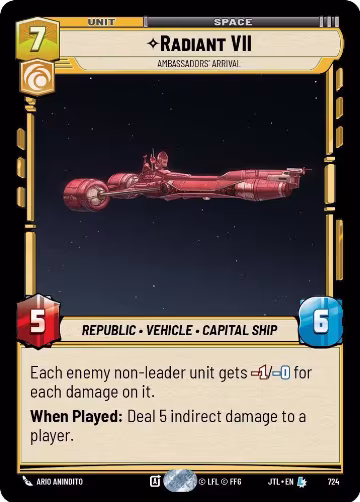 Radiant VII - Ambassadors' Arrival (Foil) (724), Jump to Lightspeed — Star Wars card price
