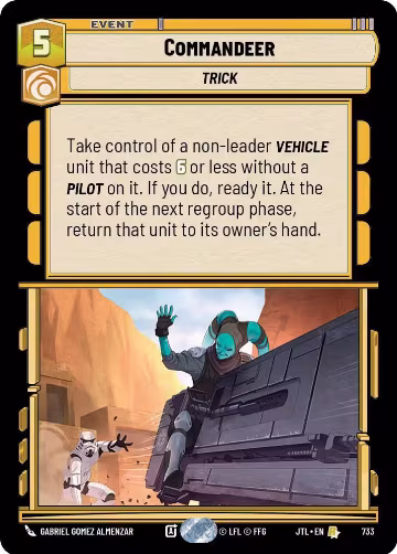 Commandeer (Foil) (733), Jump to Lightspeed — Star Wars card price
