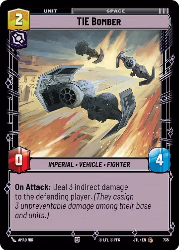TIE Bomber (Foil) (735), Jump to Lightspeed — Star Wars card price