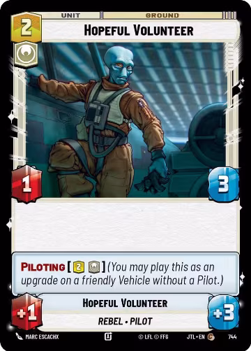 Hopeful Volunteer (Foil) (744), Jump to Lightspeed — Star Wars card price