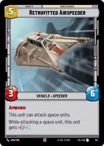 Retrofitted Airspeeder (Foil) (757), Jump to Lightspeed — Star Wars card price