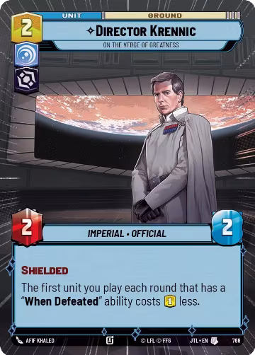 Director Krennic - On the Verge of Greatness (Hyperspace Foil) (766), Jump to Lightspeed — Star Wars card price