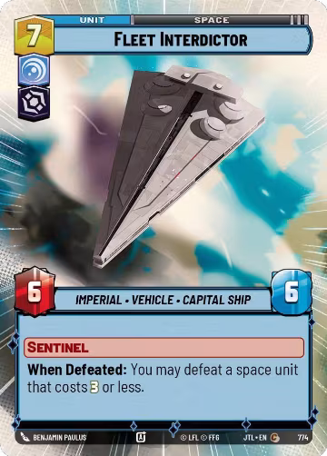 Fleet Interdictor (Hyperspace Foil) (774), Jump to Lightspeed — Star Wars card price