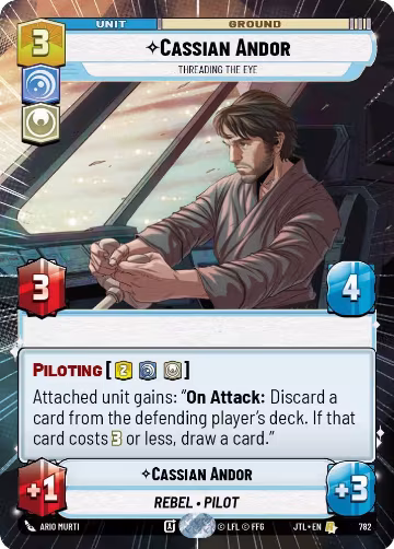 Cassian Andor - Threading the Eye (Hyperspace Foil) (782), Jump to Lightspeed — Star Wars card price