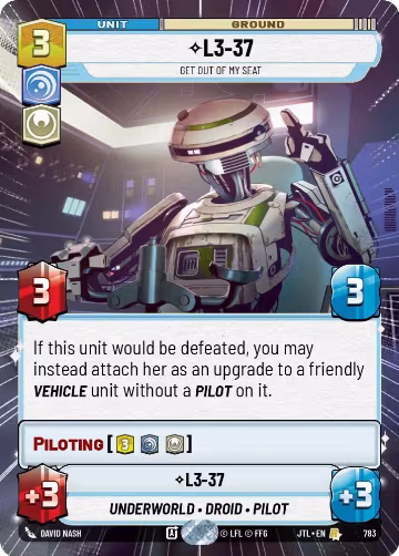 L3-37 - Get Out Of My Seat (Hyperspace Foil) (783), Jump to Lightspeed — Star Wars card price