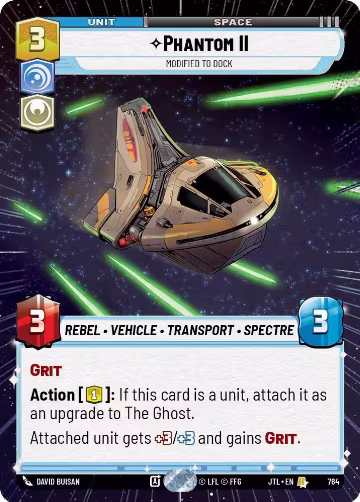 Phantom II - Modified to Dock (Hyperspace Foil) (784), Jump to Lightspeed — Star Wars card price