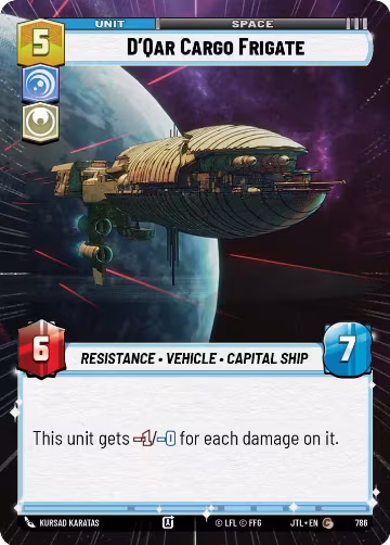 D'Qar Cargo Frigate (Hyperspace Foil) (786), Jump to Lightspeed — Star Wars card price
