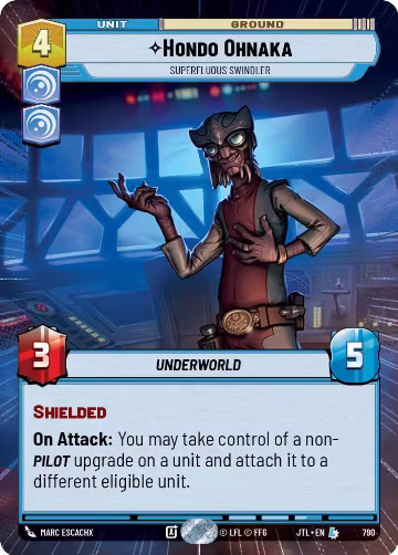 Hondo Ohnaka - Superfluous Swindler (Hyperspace Foil) (790), Jump to Lightspeed — Star Wars card price