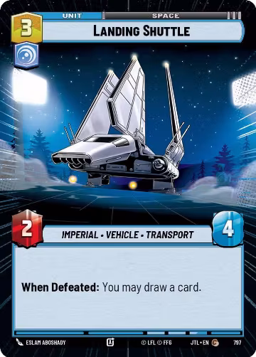 Landing Shuttle (Hyperspace Foil) (797), Jump to Lightspeed — Star Wars card price