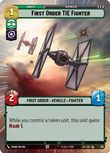 First Order TIE Fighter (Hyperspace Foil) (815), Jump to Lightspeed — Star Wars card price
