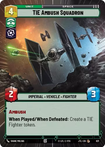 TIE Ambush Squadron (Hyperspace Foil) (821), Jump to Lightspeed — Star Wars card price