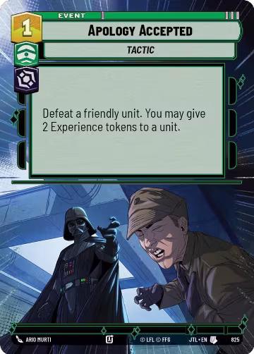 Apology Accepted (Hyperspace Foil) (825), Jump to Lightspeed — Star Wars card price