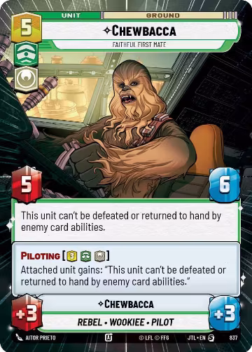 Chewbacca - Faithful First Mate (Hyperspace Foil) (837), Jump to Lightspeed — Star Wars card price